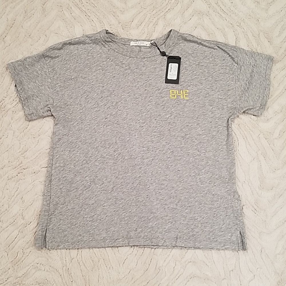 NWT RAG & BONE heather grey "BYE" t-shirt